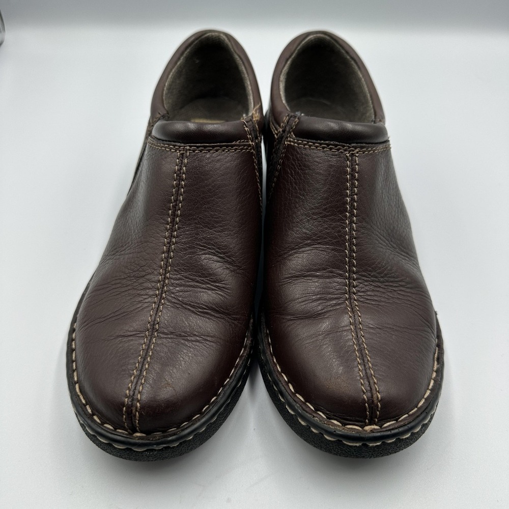 Eastland Amore Shoes Womens Size 7.5 Brown Leather Clog Slip On Comfortโ 3096-02